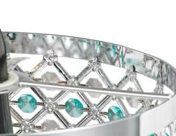 Rackhams Modern Sparkly Ceiling Pendant Light Shade with Clear and Teal Beads - thumbnail 3