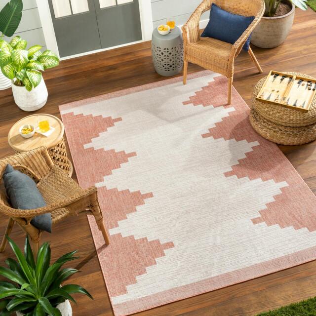 Rackhams Eagean-Global Pink Ivory Brown In- & Outdoor Rug - 130 x 180 cm - image 1