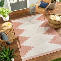 Rackhams Eagean-Global Pink Ivory Brown In- & Outdoor Rug - 130 x 180 cm - thumbnail 1