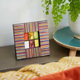 "Rackhams Dhari Multicoloured Stripe Papri Wood Photo Frame - 6"" x 4""" - thumbnail 4