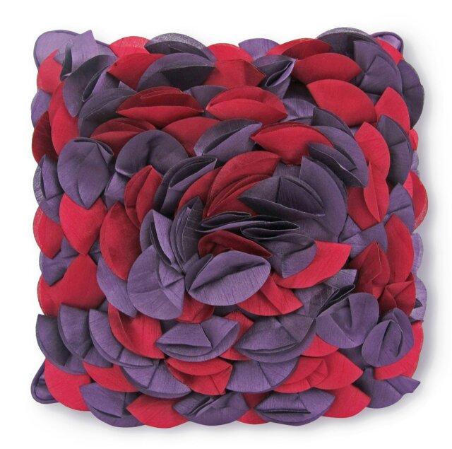 Rackhams 3D Petal 2 Tone Cushion Cushion - 43cm x 43cm - Aubergine