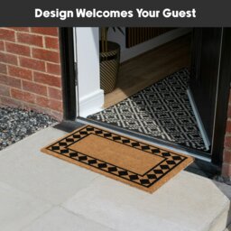 Rackhams Eco-Friendly Latex Backed Coir Entrance Doormat, 40x60cm - Diamond Border - 1 - Brown - thumbnail 6