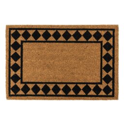 Rackhams Eco-Friendly Latex Backed Coir Entrance Doormat, 40x60cm - Diamond Border - 1 - Brown - thumbnail 2
