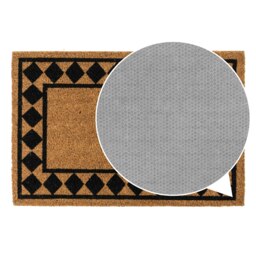 Rackhams Eco-Friendly Latex Backed Coir Entrance Doormat, 40x60cm - Diamond Border - 1 - Brown - thumbnail 5