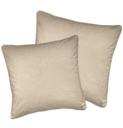 "Rackhams Pair of Soft Velvet Double Sided Zip Opening Piped Edge Cushion Covers - Cases Only - 17"" (43cm) x 17"" (43cm) - Black" - thumbnail 4