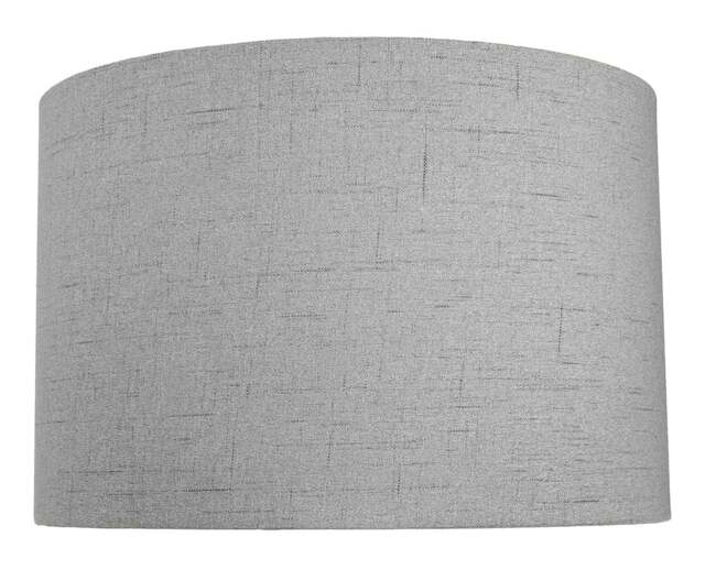 Rackhams Contemporary and Sleek Grey Textured Linen Fabric Drum Lamp Shade 60w Maximum