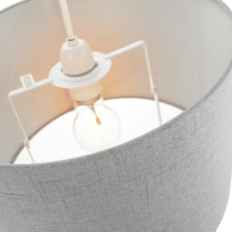Rackhams Contemporary and Sleek Grey Textured Linen Fabric Drum Lamp Shade 60w Maximum - thumbnail 2