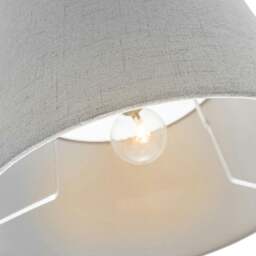 Rackhams Contemporary and Sleek Grey Textured Linen Fabric Drum Lamp Shade 60w Maximum - thumbnail 3