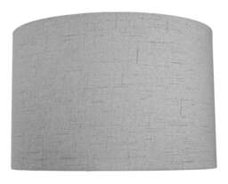 Rackhams Contemporary and Sleek Grey Textured Linen Fabric Drum Lamp Shade 60w Maximum - thumbnail 1
