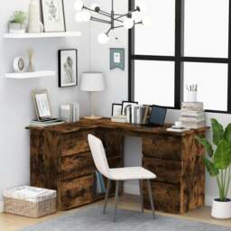 Rackhams Corner Desk Smoked Oak 145x100x76 cm Engineered Wood - Brown - Engineered wood
