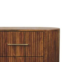 Rackhams Solid Wood Ridgefront Chest – Amber Oak, 6 Drawers, Brown - thumbnail 4