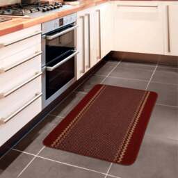 Rackhams Washable Designer Bordered Red Rug - 116R - 100X150 cm - thumbnail 6