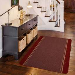 Rackhams Washable Designer Bordered Red Rug - 116R - 100X150 cm - thumbnail 4