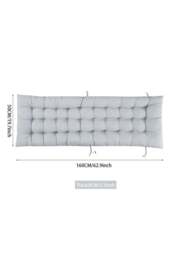 Rackhams 160x50cm Grey Outdoor Sun Lounger Cushion with Slip-Over Back & Side Tie Straps - Grey - One Size - thumbnail 6