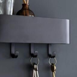 Rackhams Minimalist Key Hook and Storage Shelf - Carbon - thumbnail 2