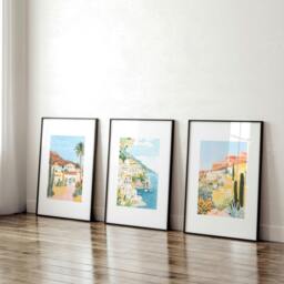 Rackhams Decorative Pictures For Living Room - Set of 3 Beach Decor Wall art Prints - A3 11.69 x 16.54 in / 29.7 x 42 cm - Satin Photo paper 280 gsm - White Frame - thumbnail 4