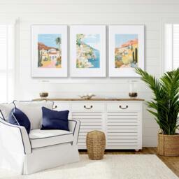 Rackhams Decorative Pictures For Living Room - Set of 3 Beach Decor Wall art Prints - A3 11.69 x 16.54 in / 29.7 x 42 cm - Satin Photo paper 280 gsm - White Frame - thumbnail 6