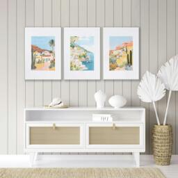 Rackhams Decorative Pictures For Living Room - Set of 3 Beach Decor Wall art Prints - A3 11.69 x 16.54 in / 29.7 x 42 cm - Satin Photo paper 280 gsm - White Frame - thumbnail 5