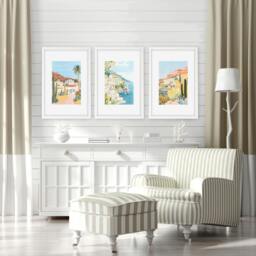 Rackhams Decorative Pictures For Living Room - Set of 3 Beach Decor Wall art Prints - A3 11.69 x 16.54 in / 29.7 x 42 cm - Satin Photo paper 280 gsm - White Frame - thumbnail 2