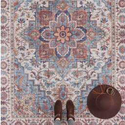 Rackhams Oriental Anthea Blue Rug Medallion Design - Ø 160 cm - thumbnail 3