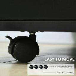 Rackhams Multi-Storage Printer Stand Unit Office Desk Side Mobile Storage w/ Wheels Modern Style 60L x 50W x 65.5H cm - Black - thumbnail 6