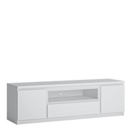 Rackhams Fribo 2 Door 1 Drawer 166cm Wide TV Cabinet in White - 1 - thumbnail 1