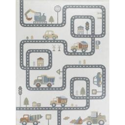 Rackhams Lillian-Kids Beige Grey Orange Blue Washable Rug for Children's Rooms - 80 x 150 cm - thumbnail 3
