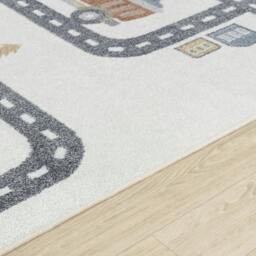 Rackhams Lillian-Kids Beige Grey Orange Blue Washable Rug for Children's Rooms - 80 x 150 cm - thumbnail 4