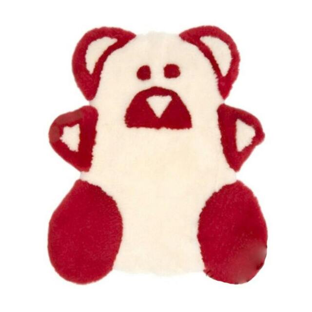 Rackhams Sheepskin Teddy Bear Rug - Red - Red - One Size - 100% Sheepskin - image 1