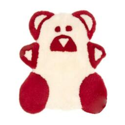 Rackhams Sheepskin Teddy Bear Rug - Red - Red - One Size - 100% Sheepskin - thumbnail 2