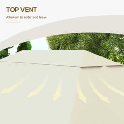 Rackhams 3 x 4m Gazebo Canopy Replacement Gazebo Roof Cover, Cream White - thumbnail 5
