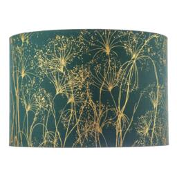 Rackhams Deep Emerald Forest Green Lamp Shade with Botanical Gold Foil Print - thumbnail 4