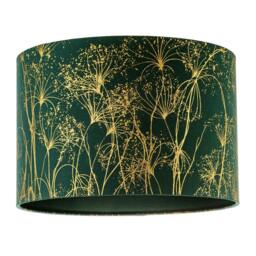 Rackhams Deep Emerald Forest Green Lamp Shade with Botanical Gold Foil Print - thumbnail 1