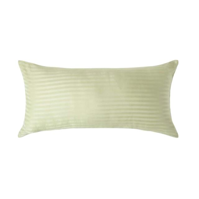 Rackhams Silky 330 TC Egyptian Cotton Satin Stripe Pillowcase, European Size - Sage Green - 40 x 80 cm - image 1