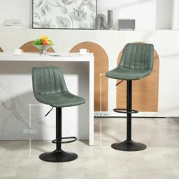 Rackhams Set of Two Retro Tub Bar Stools - Green - thumbnail 4