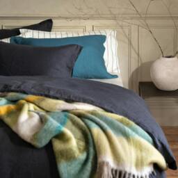 Rackhams Midnight Grey French Linen 40cm Deep Fitted Sheets - King - thumbnail 4
