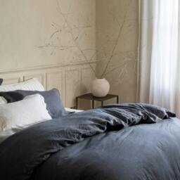 Rackhams Midnight Grey French Linen 40cm Deep Fitted Sheets - King - thumbnail 3