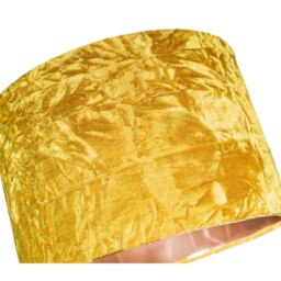 "Rackhams Modern Ochre/Mustard Crushed Velvet 12"" Table/Pendant Shade with Copper Inner" - thumbnail 2