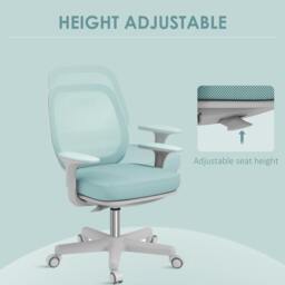 Rackhams Office Chair, 360 Degree Swivel Desk Chair with Wheels, Light Green - thumbnail 5