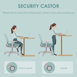 Rackhams Office Chair, 360 Degree Swivel Desk Chair with Wheels, Light Green - thumbnail 4