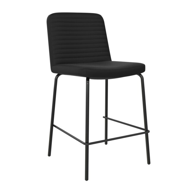 Rackhams Corey Counter Stool Black Faux Leather - Black - image 1