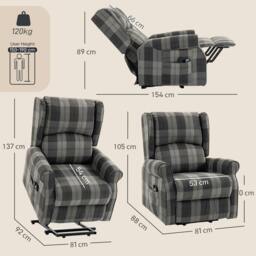 Rackhams Power Lift Recliner Chair with Massage and Heat, Grey - thumbnail 3