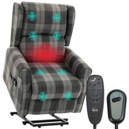 Rackhams Power Lift Recliner Chair with Massage and Heat, Grey - thumbnail 2