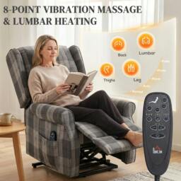 Rackhams Power Lift Recliner Chair with Massage and Heat, Grey - thumbnail 5