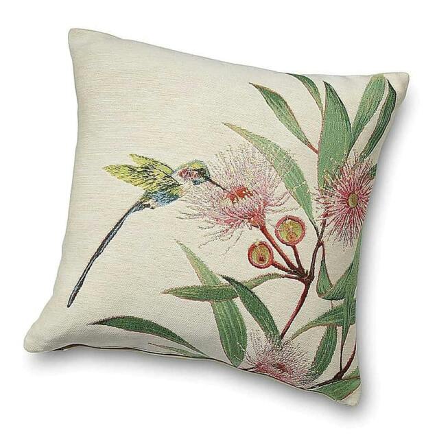 Rackhams Cushion, Cotton Blend Cream, Hummingbird Tapestry, Home Decor