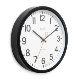 Rackhams Kempston Wall Clock Metal Energy Efficient Movement Glass Lens 35cm - Black - thumbnail 2