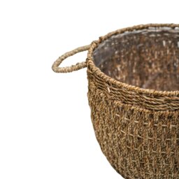 Rackhams Seagrass Lined Basket Natural Set of 2 - thumbnail 4