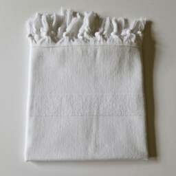 Rackhams Luna Cotton Hammam Hand Towel - Grey on White - thumbnail 6
