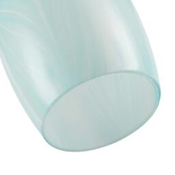 Rackhams Modern Sky Blue Marble Stripe Effect Glass Cylindrical Pendant Shade - thumbnail 5