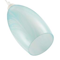 Rackhams Modern Sky Blue Marble Stripe Effect Glass Cylindrical Pendant Shade - thumbnail 4